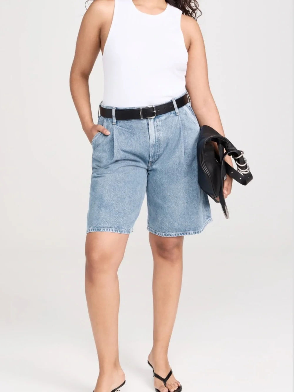 Agolde Ellis Long Denim Shorts